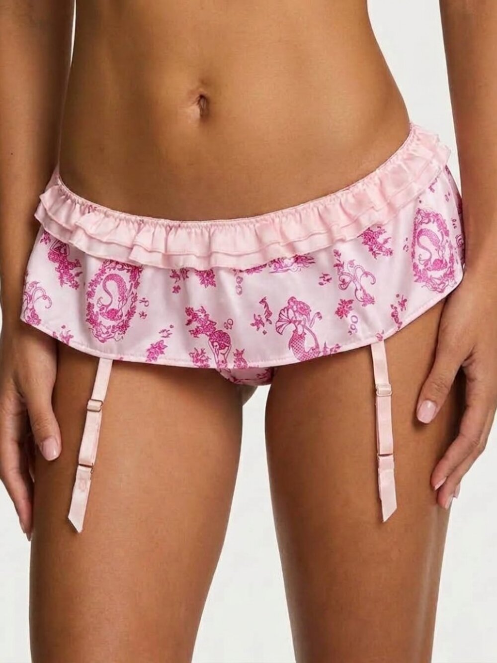 Victoria’s Secret Sexy Little Things Skirted Mermaid Thong Pink Garter NWT